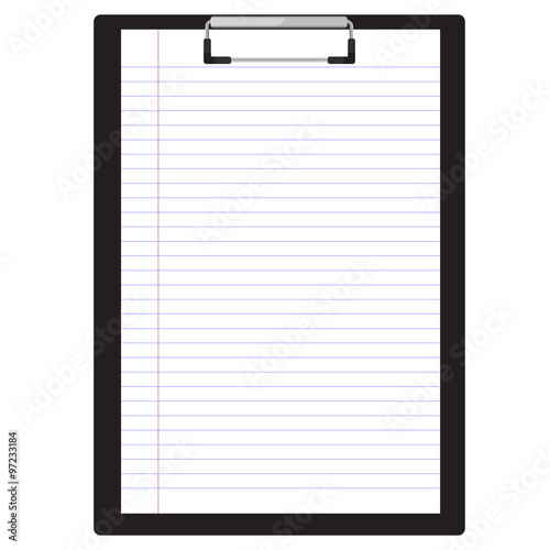 Clipboard with paper