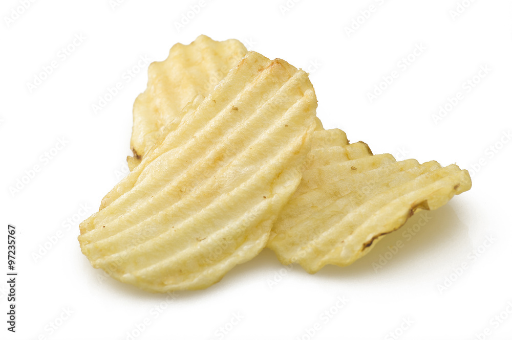 chips close up on a white background chips close up on a white background