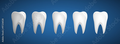 Teeth, tooth whitening set. Dental white evolution.