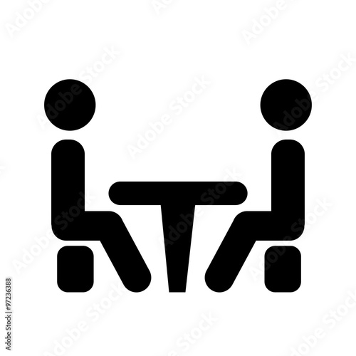 Conference icon. People sitting at the table.