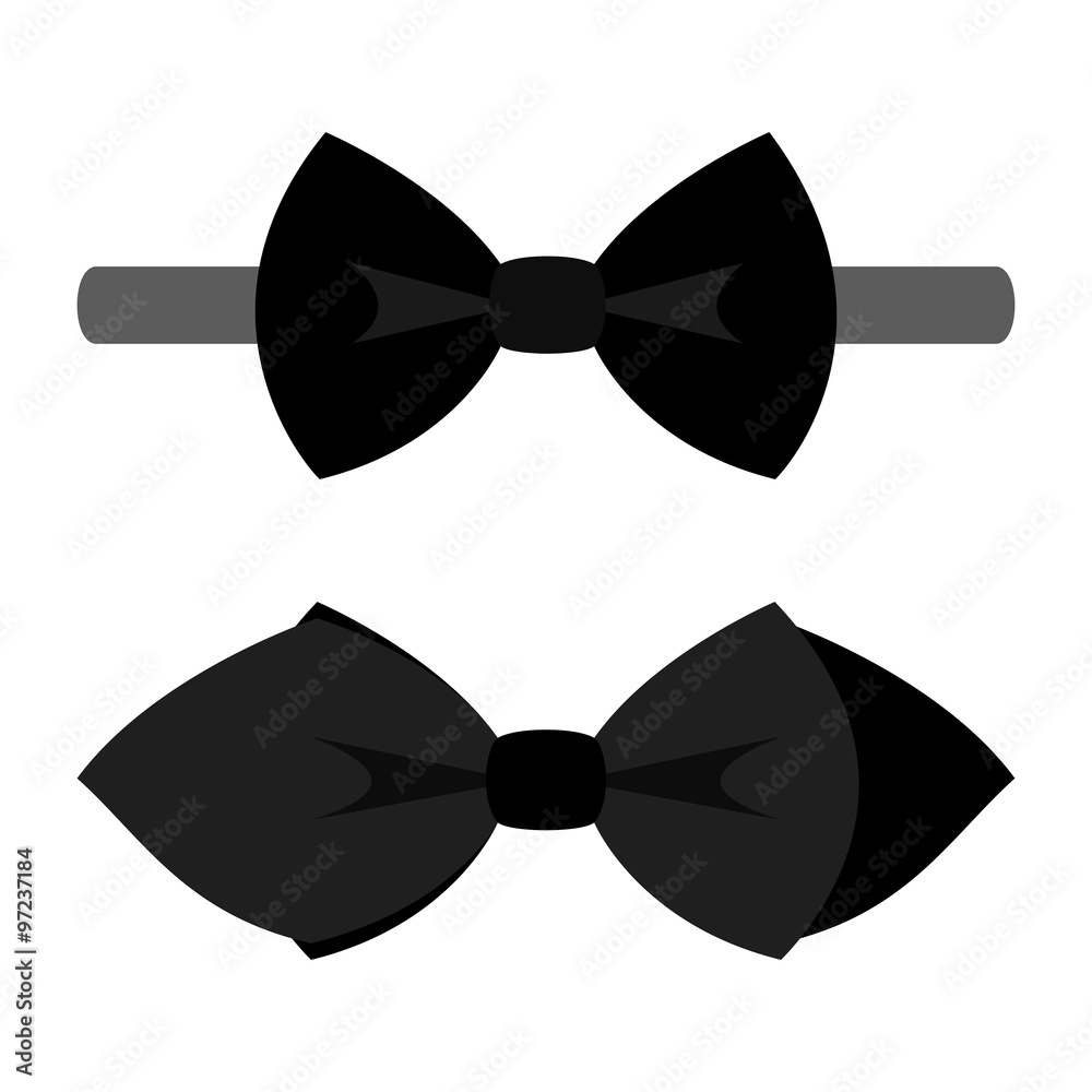 Set of two trendy men's bow tie. Men's accessories. Vector illustration  Stock Vector | Adobe Stock