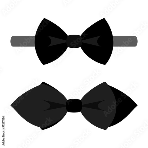 Set of  two trendy men's bow tie. Men's accessories. Vector illustration