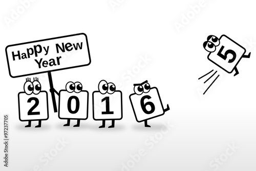 Happy New Year 2016 Toon
