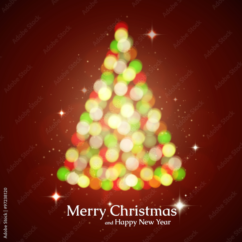 Christmas Tree From Light. Vector Background Christmas Tree From Light. Vector Background