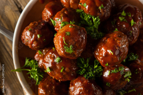 Canvas Print Homemade Barbecue Meat Balls