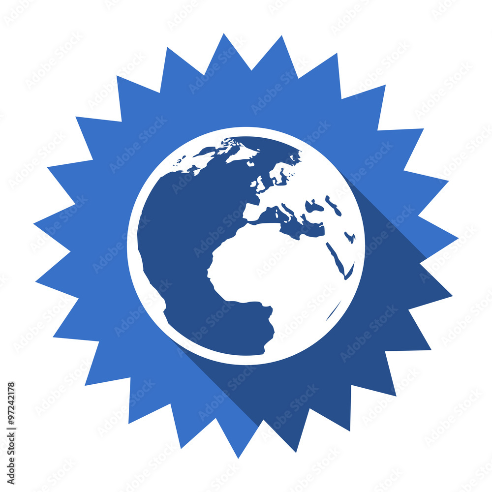 earth blue flat icon