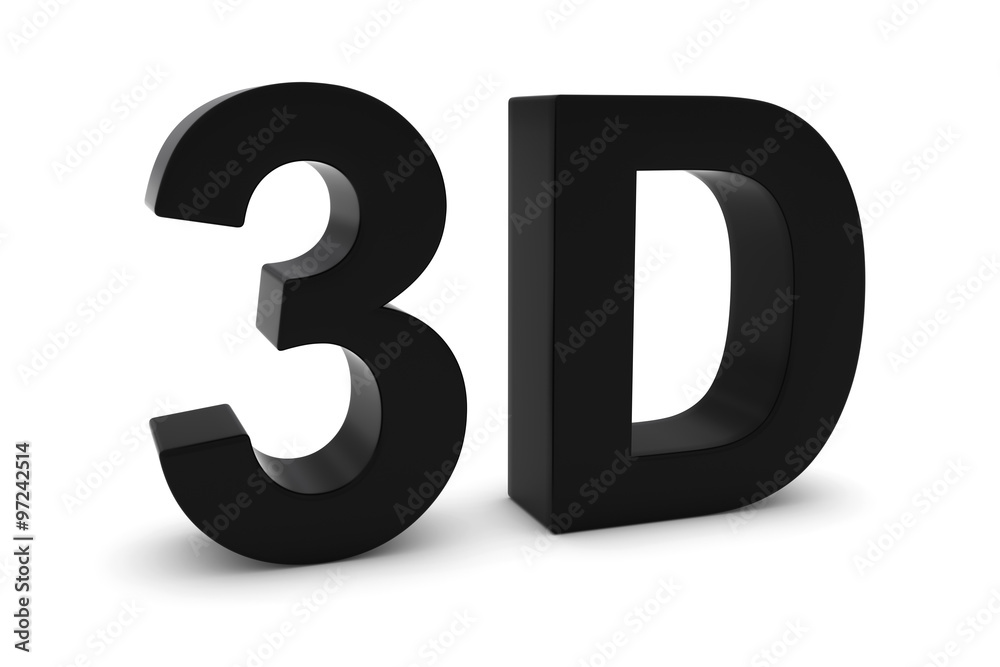 3D Black 3D Text Isolated on White with Shadows 3D Black 3D Text Isolated on White with Shadows