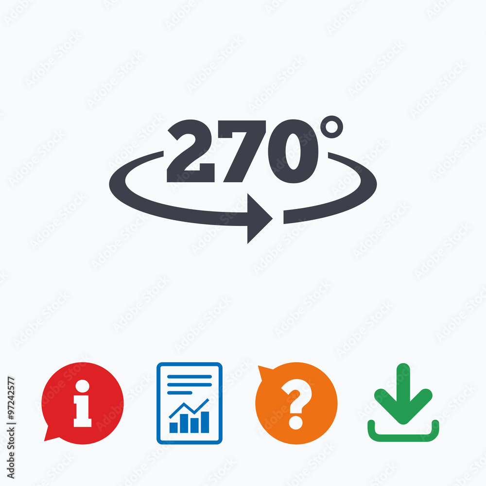 Angle 270 degrees sign icon. Geometry math symbol Angle 270 degrees sign icon. Geometry math symbol