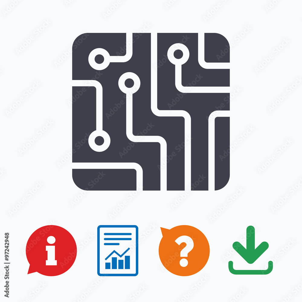 Circuit board sign icon. Technology symbol. Circuit board sign icon. Technology symbol.