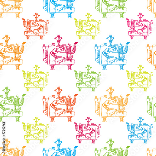 Vector hand draw retro mechanism. Eps10