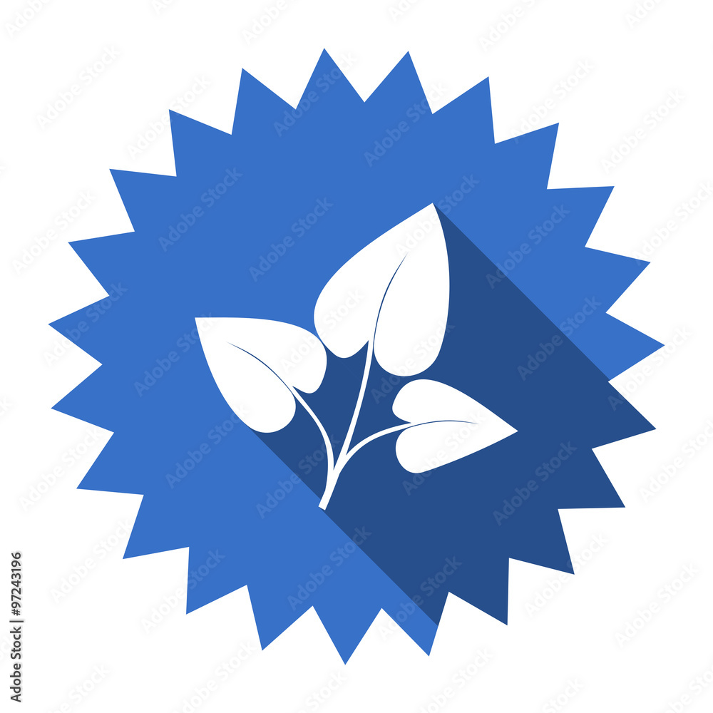 Obraz premium leaf blue flat icon