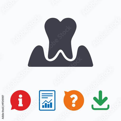 Parodontosis tooth sign icon. Dental care symbol