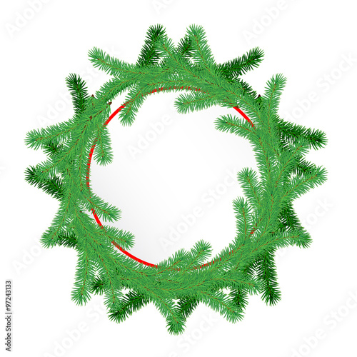 Card with Chrismas wreath 
