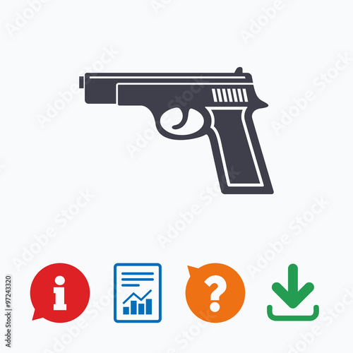 Gun sign icon. Firearms weapon symbol.