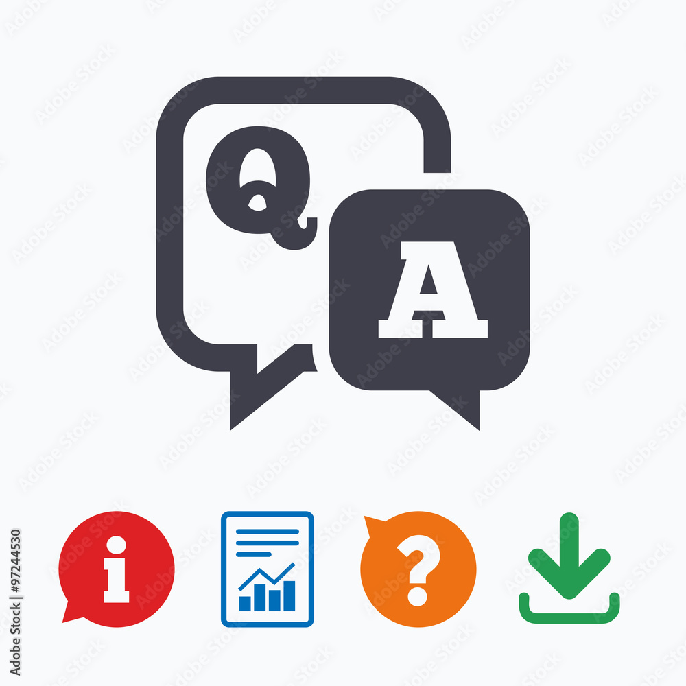 Question answer sign icon. Q&A symbol. Question answer sign icon. Q&A symbol.