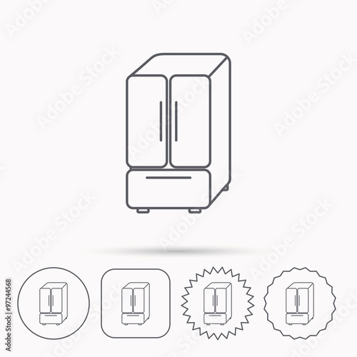 American fridge icon. Refrigerator sign.