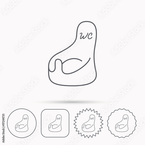 Baby wc icon. Child toilet sign.