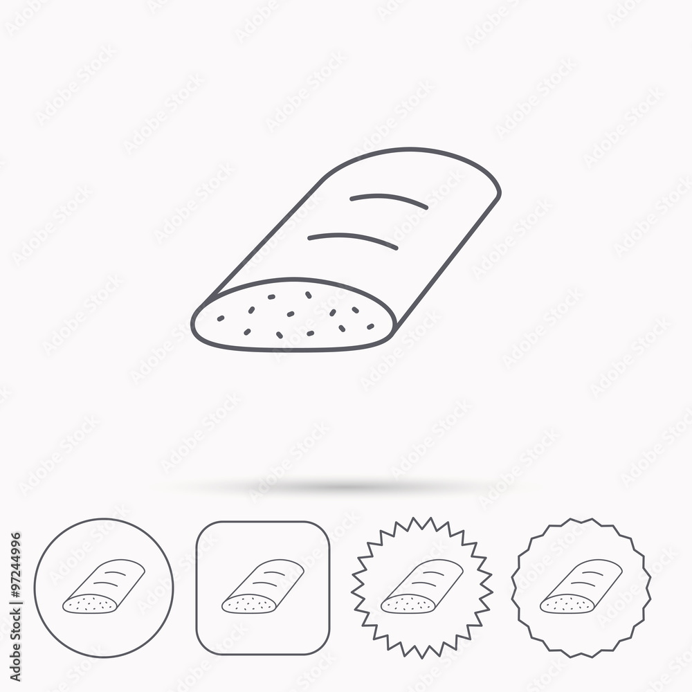 Bread icon. Natural food sign.