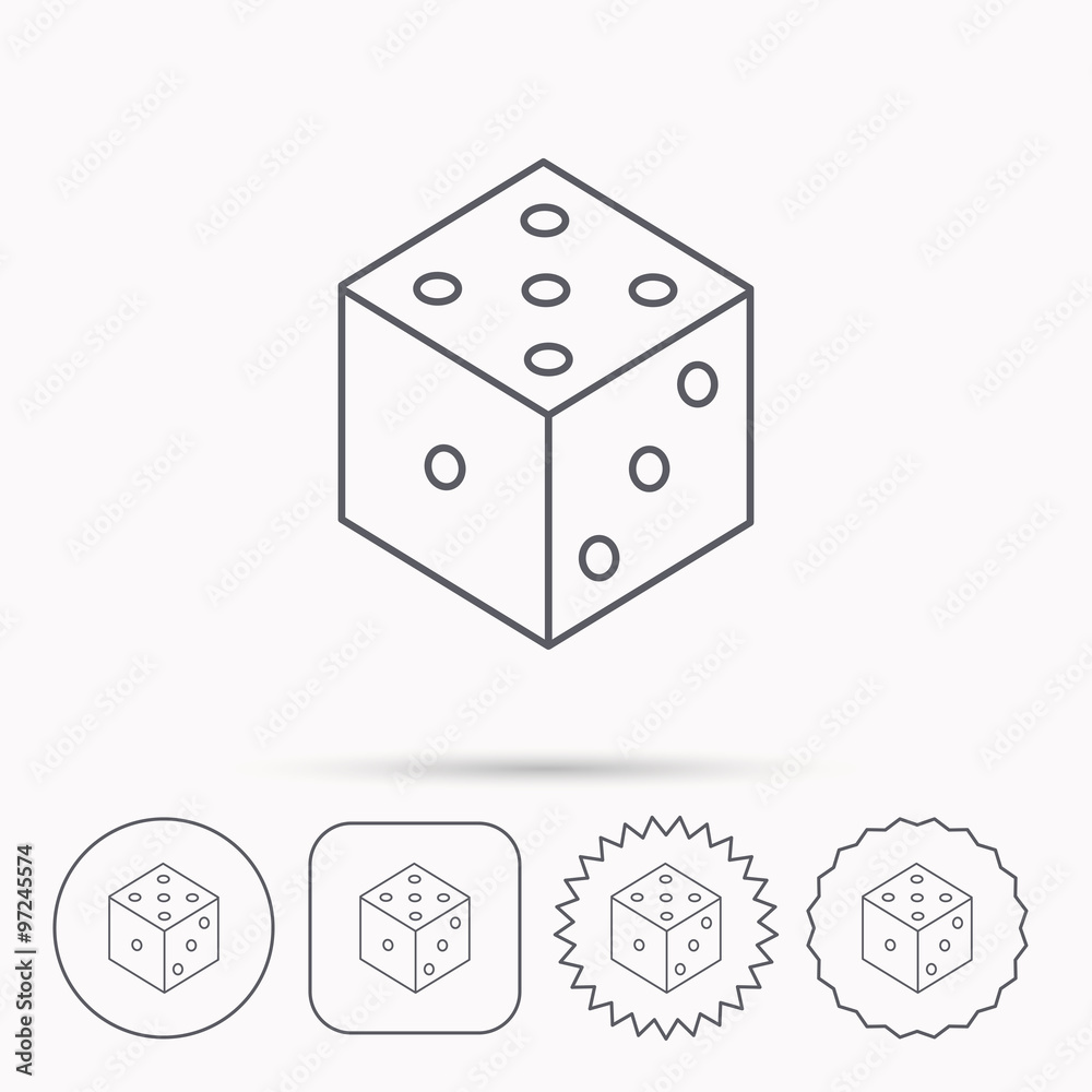 Dice icon. Casino gaming tool sign. Dice icon. Casino gaming tool sign.