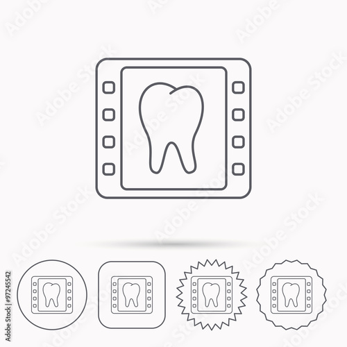 Dental x-ray icon. Orthodontic roentgen sign.