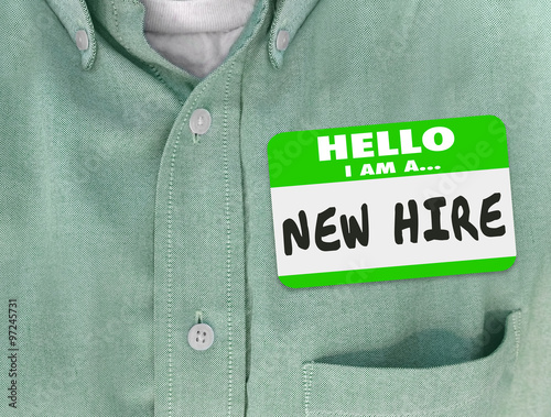 фотографія New Hire Nametag Sticker Green Shirt Rookie Employee Fresh Talen