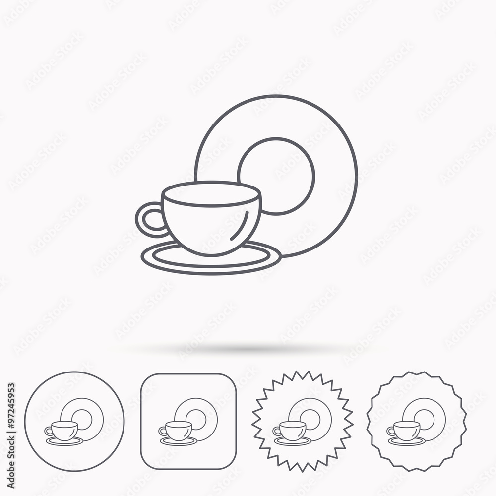 Coffee cup icon. Food and drink sign. Coffee cup icon. Food and drink sign.