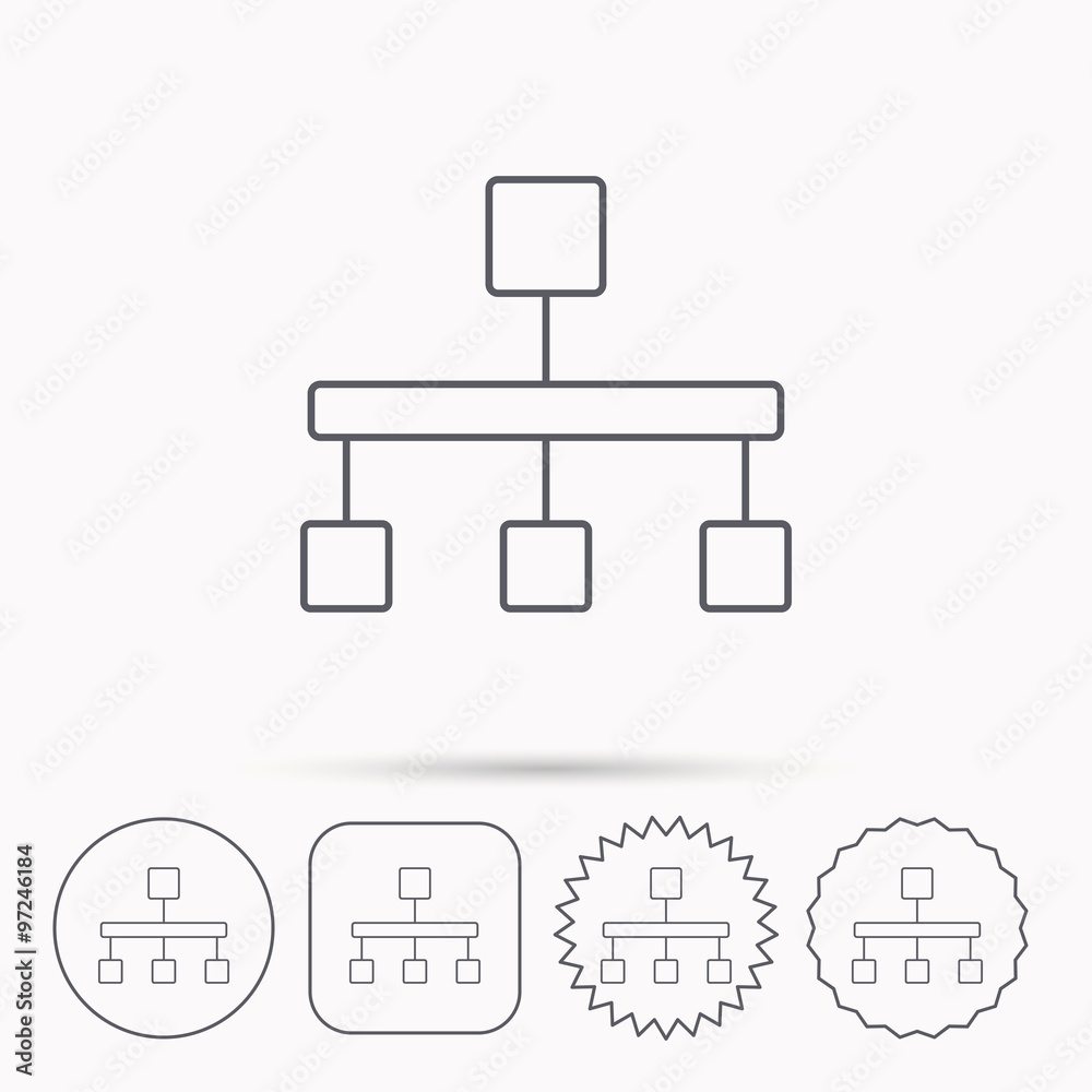 Hierarchy icon. Organization chart sign. Hierarchy icon. Organization chart sign.