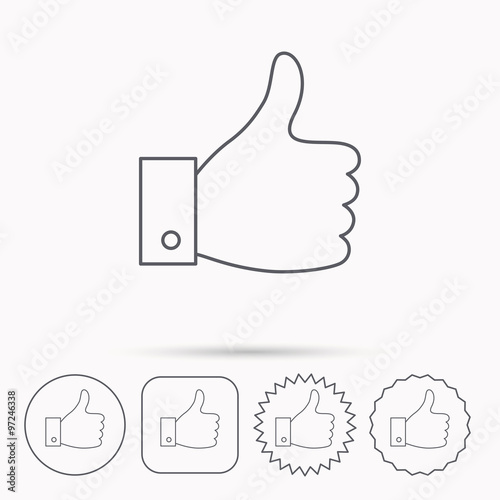 Thumb up like icon. Super cool vote sign.