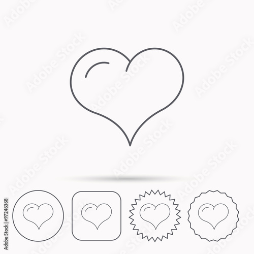 Love heart icon. Life sign.