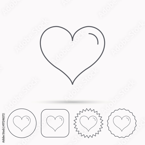 Love heart icon. Life sign.