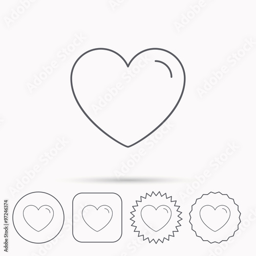 Love heart icon. Life sign.