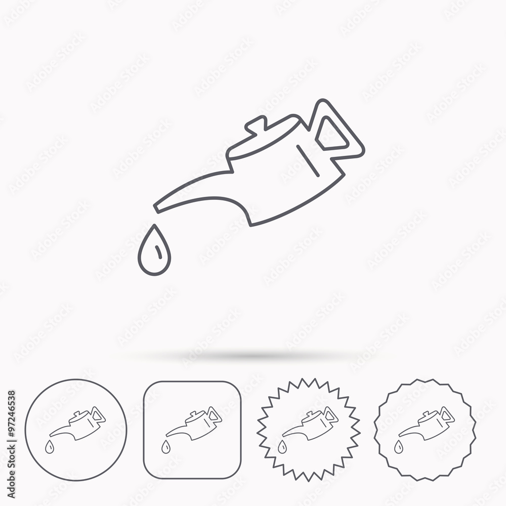 Fototapeta premium Motor oil icon. Fuel can with drop sign.