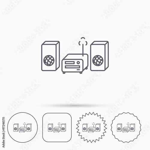 Tableau sur toile Music center icon. Stereo system sign.
