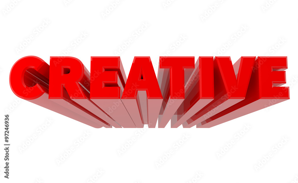 3D CREATIVE word on white background 3d rendering