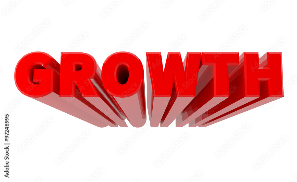 Fototapeta premium 3D GROWTH word on white background 3d rendering