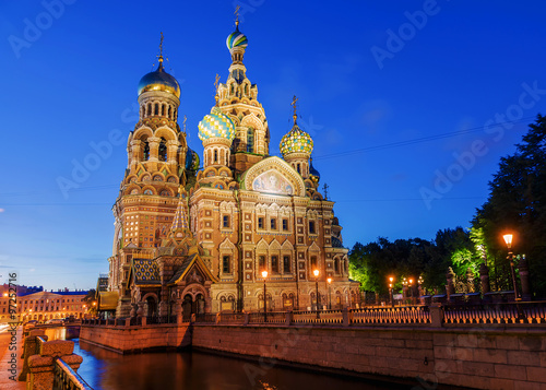 Obraz na płótnie Church of the Saviour on Spilled Blood in St. Petersburg, Russia w salonie