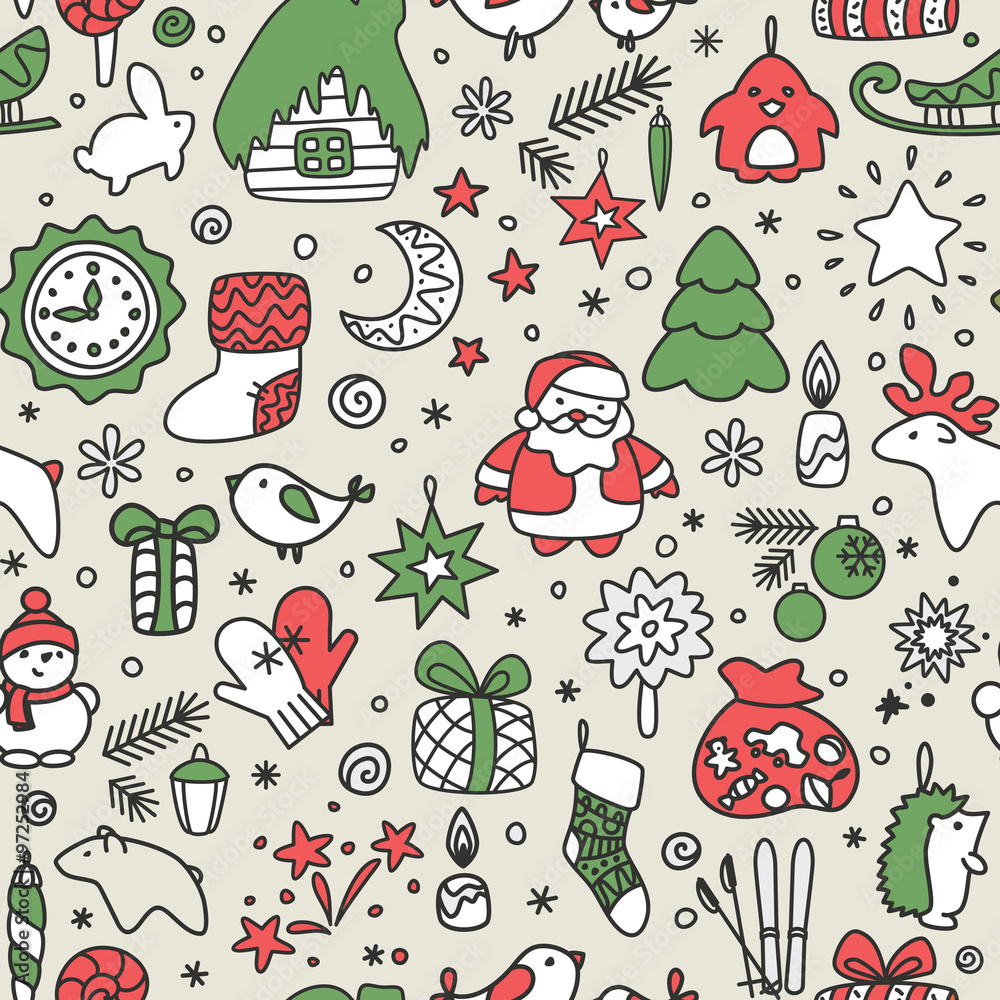 Seamless texture - New Year, Christmas, winter