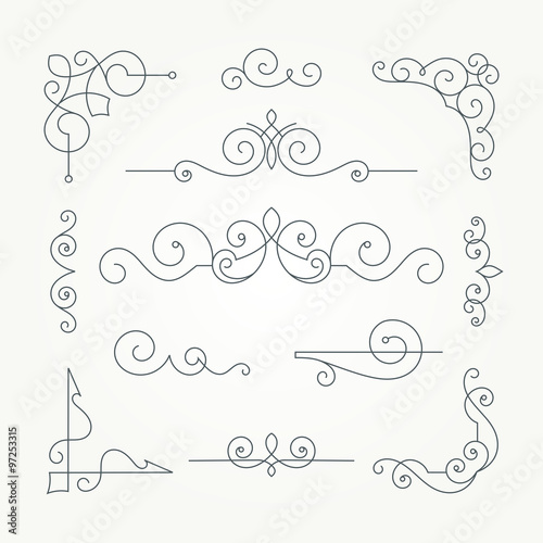 Calligraphic decorative elements.