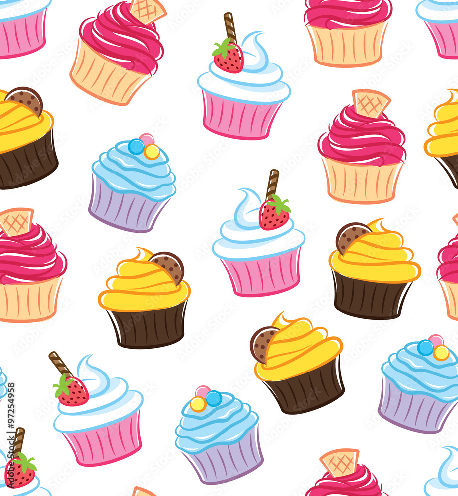 cupcake seamless background