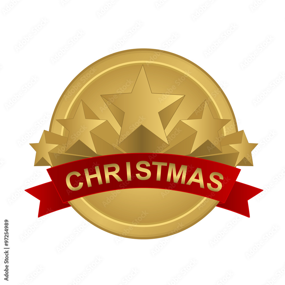 christmas ribbon with stars on coin. christmas ribbon with stars on coin.