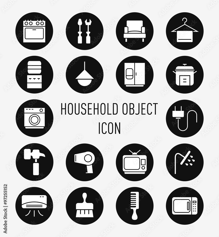 set of households object icon set of households object icon