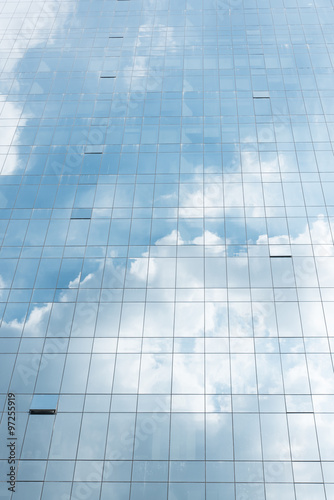 Cloud on blue sky in mirror