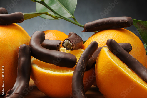 Candied orange skin with finest dark chocolate