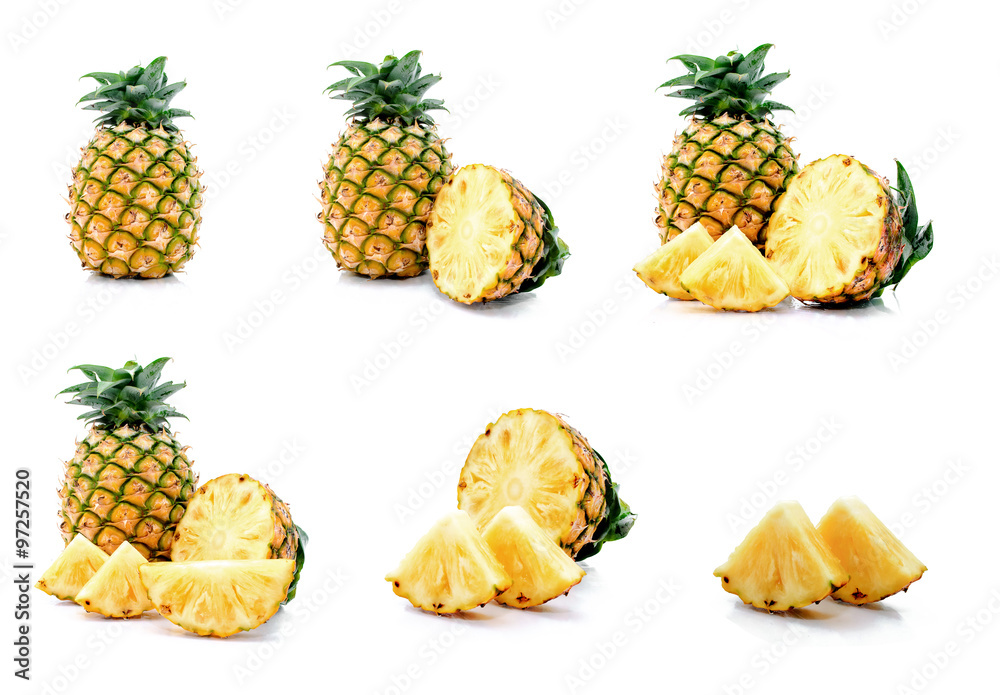 Isolated Pineapples . Isolated Pineapples .