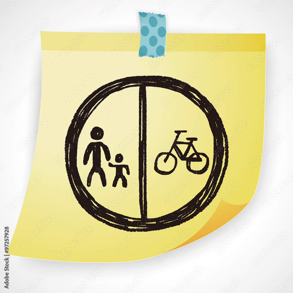 only wolk and bike doodle