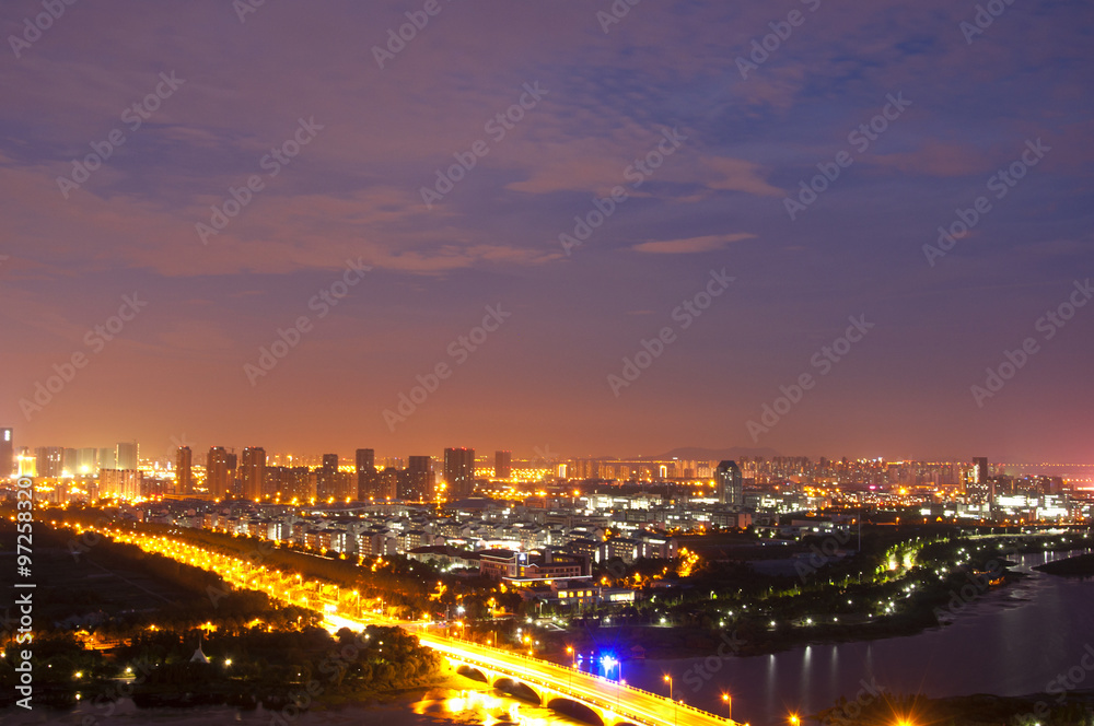 Naklejka premium modern city at night