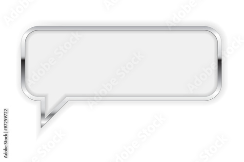 Speech bubble. Square Talk Bubble with metallic frame.