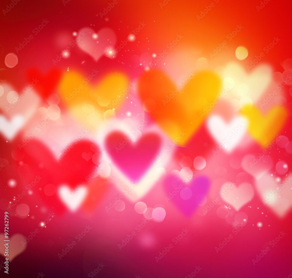 Valentines holiday illustration.Colorful hearts wallpaper.