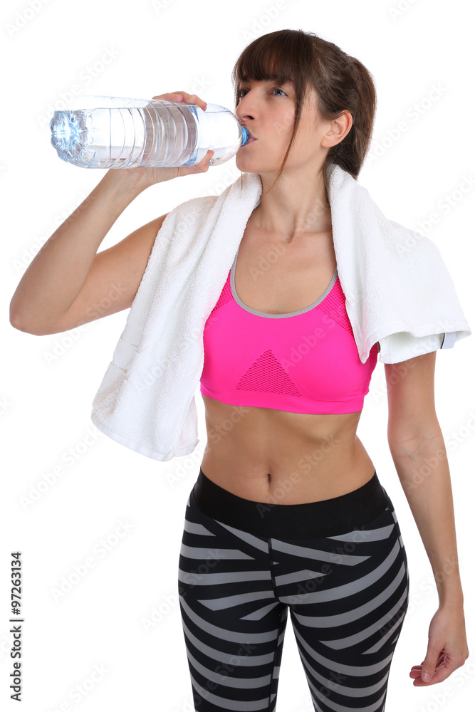 Fitness junge Frau beim Wasser Trinken Sport Workout Training Fitness junge Frau beim Wasser Trinken Sport Workout Training