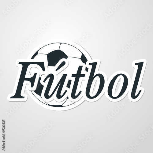 Icono plano futbol en balon sobre fondo degradado